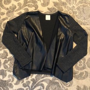 Loft 82 Faux Leather Waterfall Sweater